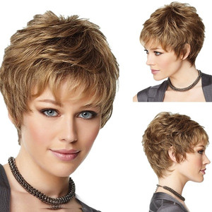 Daihe – perruque courte et droite, style bouclé et moelleux, brun doré, pour femmes, toutes formes de visage, ND008 - Product Image 1