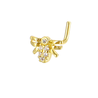 Bijoux de nez indiens pour femmes 20G L Bend Bee Nose Stud Ring Fashion Body Jewelry for Nose Piercing New Trendy Design