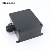 Boîte de jonction étanche IP68 noire FSH716-1P en plastique PC, boîte électrique extérieure, connecteur de câble, boîtier électrique résistant aux intempéries