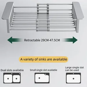 Estante extensible <span class=keywords><strong>para</strong></span> platos <span class=keywords><strong>para</strong></span> <span class=keywords><strong>fregadero</strong></span> de cocina, escurridor de platos de Metal, <span class=keywords><strong>cesta</strong></span> multifuncional <span class=keywords><strong>para</strong></span> platos, estante de secado <span class=keywords><strong>para</strong></span> <span class=keywords><strong>fregadero</strong></span>, suministros de cocina - Product Image 5