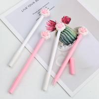 Stylo gel 3D en silicone en forme de patte de chat rose mignon, personnage de dessin animé, stylo à bille neutre
