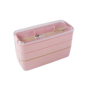 OEM ODM Outdoor Picnic Portable Three-<b>layer</b> Wheat Straw <b>Lunch</b> <b>Box</b> Adults Heatable Plastic Lid Eco-friendly Leakproof Food Grade - Product Image 3