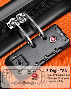 Luggage Sets 3 Piece PC ABS Hardside Lightweight <strong>Suitcase</strong> With 4 Universal Wheels TSA Lock Carry on 20 24 28 Inch <strong>Light</strong> Blue - Product Image 4