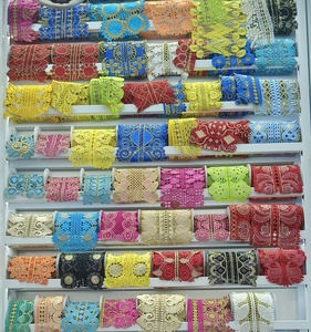 AFFINITY Glitter Rhinestone Trimmings <strong>African</strong> Guipure Embroidery Lace Trim for <strong>Tailoring</strong> Materials and Accessories Clothing - Product Image 1