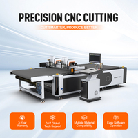 Mesin Pemotong Kain Kulit Buatan Digital CNC AOL 1625 3235 Flock and Flex dengan Pisau Bundar dan Pisau Osilasi