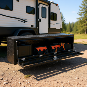 Boîte à outils en aluminium pour sous-carroserie, 60 x 17 x 18 pouces, verrouillable, étanche, pour remorque, camping-car, rangement - Product Image 2