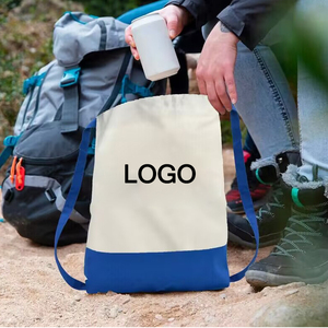 12oz polyester bông sọc vải dây kéo Ba lô tùy chỉnh in logo cho quà tặng khuyến mãi du lịch phòng tập thể dục thể thao vẽ chuỗi Túi - Product Image 4