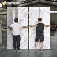 Panneau Mural en Plastique à Impression Numérique Effet Marbre, Feuille Alternative au Marbre UV, Panneaux PVC pour Hôtels