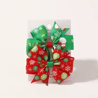 Barrettes pour cheveux de Noël pour enfants, imprimées avec des motifs de Père Noël, bonhomme de neige et flocon de neige, accessoires pour cheveux de filles