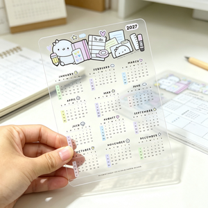 Tarjetas <span class=keywords><strong>de</strong></span> Calendario Anual 2027 Transparentes <span class=keywords><strong>de</strong></span> PET Flexible, Personalizadas y <span class=keywords><strong>de</strong></span> Lujo, <span class=keywords><strong>para</strong></span> Regalo, Venta al Por Mayor - Product Image 1