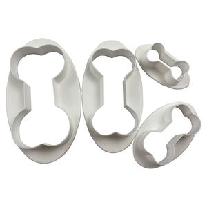 Lixsun ev yapımı DIY köpek bisküvi 4 adet plastik kemik şekli kurabiye kesici Set ile kesiciler davranır - Product Image 4