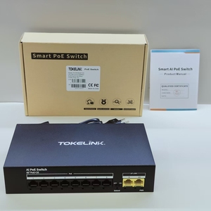 TOKELINK TK-RF0802P-SX Commutateur PoE AI 8 ports 10/100 Mbps 8 PoE + 2 ports Uplink RJ45 Extension 250 m IEEE802.3af/at Non géré pour caméra IP - Product Image 4