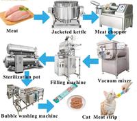 Machine automatique Dezoton pour la fabrication de bâtonnets de viande pour aliments humides pour chats, pour poulet, bœuf, poisson, ligne de production de remplissage en sachets en acier inoxydable