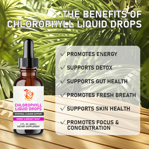 Gouttes liquides de chlorophylle OEM ODM avec du cuivre favorisant la concentration et la clarté mentale, chlorophylle liquide, gouttes de chlorophylle - Product Image 5