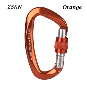 Mosquetones de bloqueo de aluminio para acampar al aire libre negro <span class=keywords><strong>en</strong></span> forma de <span class=keywords><strong>D</strong></span> 25kn Mosquetones resistentes autoblocantes - Product Image 3