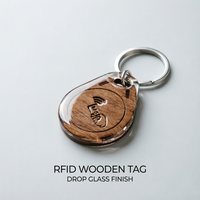 Porte-clés RFID en bois avec revêtement époxy personnalisé, 125 kHz, pour contrôle d'accès