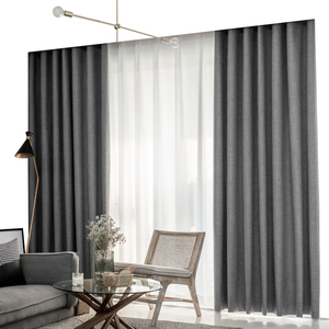 Marrone caffè grigio colore poliestere tessuto camera da letto lino tenda tessuto casa e Hotel 100% <span class=keywords><strong>tende</strong></span> oscuranti - Product Image 6
