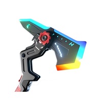 Hacha de Batalla de Doble Hoja Shadow, Juguete Genial para Niños, Espada Láser de Plástico con Luces Fluidas de Siete Colores, Efectos de Sonido y Luz