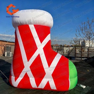 Meilleures ventes : Décoration de Noël gonflable géante Père Noël et bonhomme de neige en chaussettes, cadeau de Noël - Product Image 4