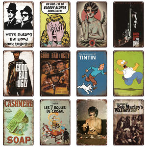 Letreros Metálicos Vintage al por Mayor de Fábrica, 20*30cm, Decoración de Pared Industrial de Estaño, Letrero Colgante Clásico de Película Antigua de Kung Fu para Decoración del Hogar - Product Image 2