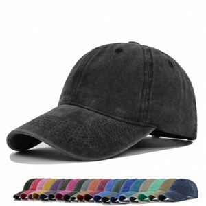 Casquette de baseball en coton lavé de couleur unie de haute qualité, style délavé, pour adultes et enfants, 6 panneaux, casquette de papa, visière solaire - Product Image 1