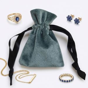 Custom Logo Printed Plush Cotton Velvet <b>Mini</b> Jewelry Fabric Drawstring <b>Bag</b> Velvet Wedding Favors <b>Bags</b> Packaging Dust <b>Bag</b> - Product Image 3
