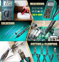 Pro'sKit – Kit d'outils professionnels de réparation de circuits 39 pièces, boîte à outils manuels pour la maison avec tournevis, multimètre et pinces PK-1305NH