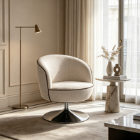 Fauteuil pivotant d'appoint CARLFORD, chaise de salon en tissu, fauteuil de détente pour salon, maison ou hôtel