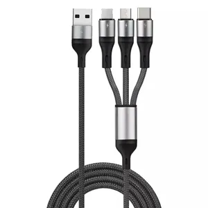 Cable de carga rápida 3 en 1USB tipo C, cable de carga rápida 3A para iphone, Samsung, QC3.0, accesorios para teléfono móvil