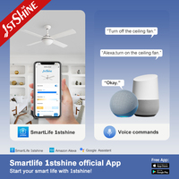 1stshine Fournisseur de ventilateurs de plafond Ventilateur à moteur CC Ventilateur de plafond moderne 52 blanc avec lumière