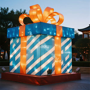 Подарочная коробка со светодиодной подсветкой, фонарь, Шелковый фонарь для праздничного рождественского дня рождения, украшения для стола, День отца, День благодарения - Product Image 2