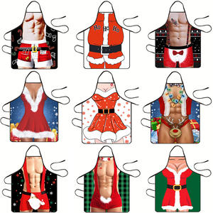 Lot de 2 tabliers amusants de Noël, costumes de cuisine créatifs, imperméables, pour couples, pour les fêtes, la pâtisserie, le barbecue, les cadeaux de cuisine - Product Image 6