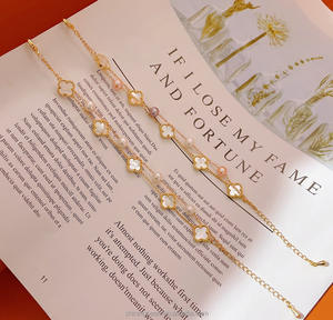 6-7 मिमी 14k सोने से भरा समायोज्य ताजे पानी मोती ब्रेसलेट डबल लेयर लटकन प्राकृतिक खोल भाग्यशाली आकर्षण गहने - Product Image 3