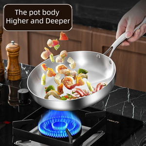 Utensilios de Cocina, Sartén Redonda Comercial de Acero Inoxidable, Sartén <span class=keywords><strong>Grande</strong></span> para Huevos, Juego de Sartenes Profundas Comerciales - Product Image 3