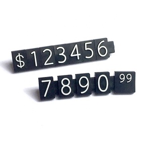 Étiquettes de prix pour bijoux Yen Dollar GBP Euro Monnaie Bande de prix Numéros d'affichage numérique en plastique Cubes de prix pour montre Bijouterie - Product Image 4