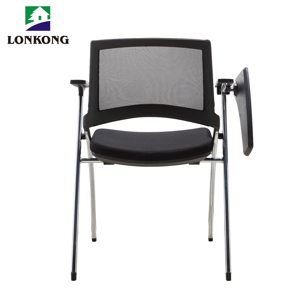 Conference room stackable training learning chair with writing pad