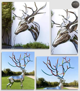 ประติมากรรมตกแต่งผนังรูปหัวกวางสแตนเลสสตีลทันสมัยแบบกำหนดเองได้ - Product Image 2