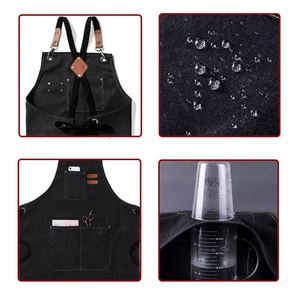 WSY5673 Tabliers de cuisine personnalisés imperméables et résistants à l'huile en toile 100% coton pour hommes - Product Image 3