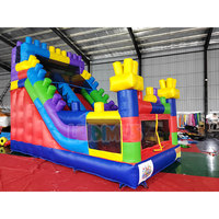 Toboggan gonflable commercial pour enfants, château gonflable coloré avec toboggan pour fêtes