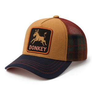 تصميم الأزياء مخصص عالية الجودة 3d التطريز شعار لوحة متعددة الرياضة سائق الشاحنة شبكة قبعات من جلد الغزال التصحيح الحيوان سائق الشاحنة قبعة - Product Image 2