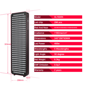 Аппарат для фотодинамической терапии (PDT) AZURE AL1500N с 5 длинами волн для ухода за кожей тела, инфракрасная LED-панель красного света AL1500 25121234 - Product Image 2