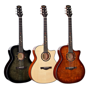 Guitarra Acústica Kaysen de Alta Gama con Tapa de Abeto Sólido, con Pastilla, Funda Acolchada, Cejilla, Correa y Afinador - Product Image 2