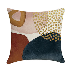 بوهو نمط الحد الأدنى غطاء وسادة الكتان قابل للغسل 45x45 مجردة هندسية رمي الوسائد القطنية - Product Image 1