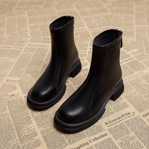 <span class=keywords><strong>Bottines</strong></span> en <span class=keywords><strong>cuir</strong></span> souple pour enfants, automne-hiver 2023, nouvelle collection coréenne, courtes pour femmes, <span class=keywords><strong>talon</strong></span> épais français, petite cheville chic, super tendance, fines - Product Image 3