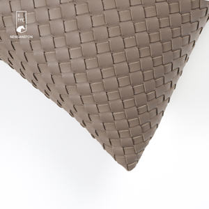 Taie d'oreiller de luxe en PU gris foncé, Patchwork, <span class=keywords><strong>housse</strong></span> de <span class=keywords><strong>coussin</strong></span> moderne 50x30, décoration de la maison et du salon - Product Image 3