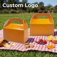 Carton portable écologique pliant Cadeau de fête des enfants Cadeau artisanal Emballage de Noël Prix de gros Boîte à bonbons orange