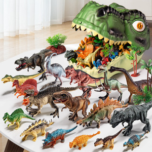 <span class=keywords><strong>Giocattolo</strong></span> Dinosauro per Bambini, Set di Tirannosauro Rex e Triceratopo in Gomma Morbida, Modello Animale Simulato Fatto a Mano - Product Image 1