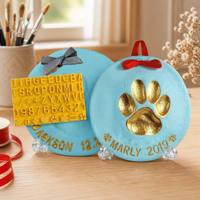 Kit d'ornements modernes personnalisés pour empreintes de pattes d'animaux, en argile auto-durcissante, souvenir artisanal avec empreinte, nom et date, peinture dorée, cadeau, vente en gros