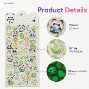 Wholesale Customizable <b>3D</b> Luminous PVC <b>Stickers</b> Cartoon Animal Shapes Self Adhesive Glow Dark Holiday Decals for Decoration - Product Image 4