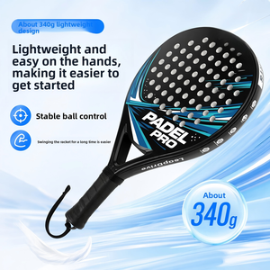 Raqueta de Pádel con Núcleo de EVA, Empuñadura de Fibra de Carbono, ABS Ligero, Personalizable, para Principiantes, Raqueta de Playa - Product Image 1